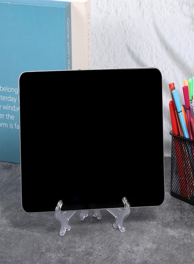 Qulkws 2 pcs 6" Clear Acrylic Display Stand/Plate Stands, Folding Display Plate Holder, Clear Acrylic Easel Stands for Home Office Tables Decoration - Image 4